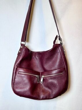 Atelier Noir Division of Rudsak Ladies Hobo Bag, Pebbled Burgundy Leather